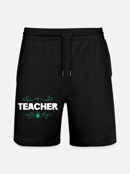 Teacher Ornament Lettering - Stanley/Stella Trainer Unisex Organic Jogging Shorts - black