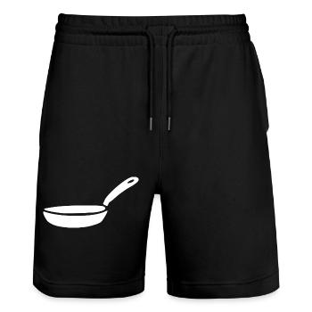 Icône de la cuisson en poêle Chef Cadeau Blanc - Short de jogging bio TRAINER Stanley/Stella unisexe - noir - Devant - Nik (191cm) & Marisol (170cm)