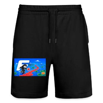 Floateers 2 - Short de jogging bio TRAINER Stanley/Stella unisexe - noir - Devant - Nik (191cm) & Marisol (170cm)