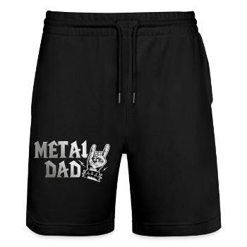 Metal Dad Gift Dad Heavy Metal Rock - Stanley/Stella Unisex Bio Joggingshorts Trainer  - Schwarz - Vorne - Nik (191cm) & Marisol (170cm)