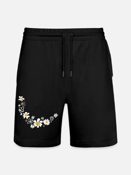 Floral garland - Stanley/Stella Trainer Unisex Organic Jogging Shorts - black