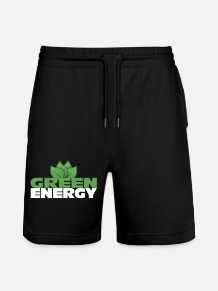 Green Energy - Sustainable Future - Stanley/Stella Trainer Unisex Organic Jogging Shorts - black