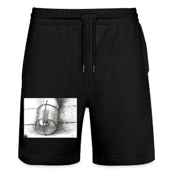 Croquis en seau en noir et blanc - Short de jogging bio TRAINER Stanley/Stella unisexe - noir - Devant - Nik (191cm) & Marisol (170cm)