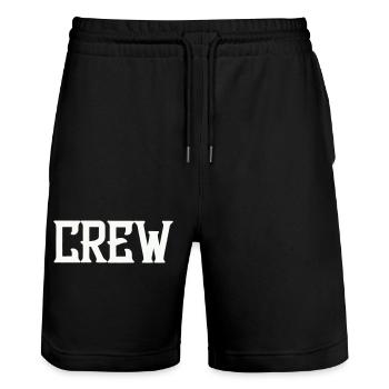 crew - Stanley/Stella Trainer Unisex Organic Jogging Shorts - black - Front - Nik (191cm) & Marisol (170cm)