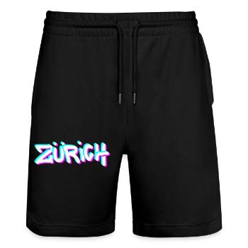 Graffiti néon de Zurich - Short de jogging bio TRAINER Stanley/Stella unisexe - noir - Devant - Nik (191cm) & Marisol (170cm)
