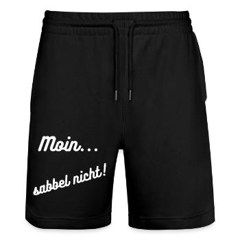 Heimatliebe Nord/ Moin - Stanley/Stella Unisex Bio Joggingshorts Trainer  - Schwarz - Vorne - Nik (191cm) & Marisol (170cm)