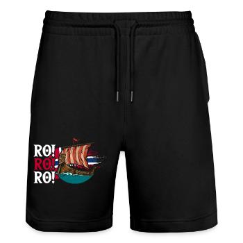 Norvège des fjords Norge Navire scandinave ro-viking - Short de jogging bio TRAINER Stanley/Stella unisexe - noir - Devant - Nik (191cm) & Marisol (170cm)