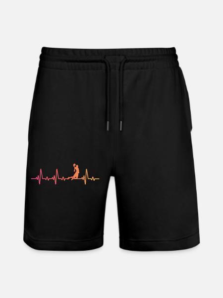 Basketball sunset heartbeat player - Stanley/Stella Trainer Unisex Organic Jogging Shorts - black