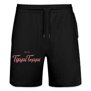 Heute mal TippiToppi - Stanley/Stella Unisex Bio Joggingshorts Trainer  - Schwarz - Vorne - Nik (191cm) & Marisol (170cm)