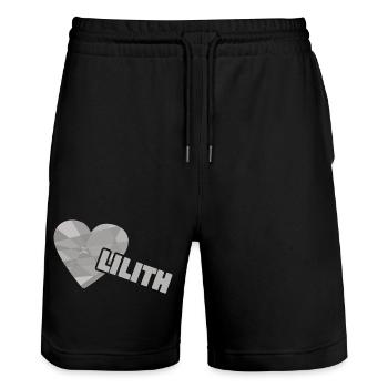 Heart Lilith - Stanley/Stella Trainer Unisex Organic Jogging Shorts - black - Front - Nik (191cm) & Marisol (170cm)