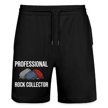 Professioneller Steine Sammler Geschenk Geologie - Stanley/Stella Unisex Bio Joggingshorts Trainer  - Schwarz - Vorne - Nik (191cm) & Marisol (170cm)