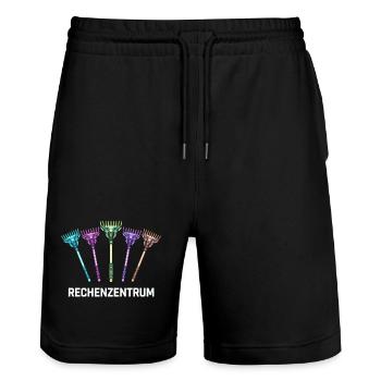 Rechenzentrum Gärtner Garten Gartenarbeit - Stanley/Stella Unisex Bio Joggingshorts Trainer  - Schwarz - Vorne - Nik (191cm) & Marisol (170cm)