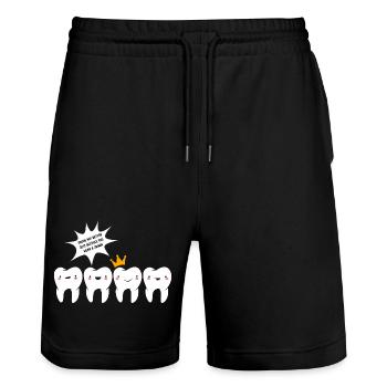 Dental Hygienist Dental Dentist - Stanley/Stella Trainer Unisex Organic Jogging Shorts - black - Front - Nik (191cm) & Marisol (170cm)