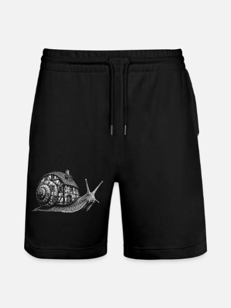 Edible snail - Stanley/Stella Trainer Unisex Organic Jogging Shorts - black