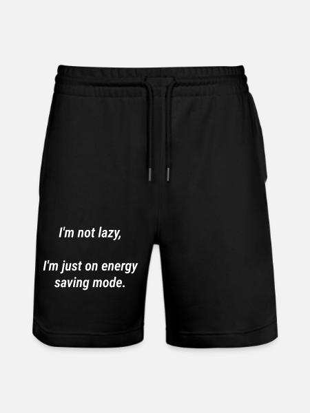 Energy Saving Mode Not Lazy - Stanley/Stella Trainer Unisex Organic Jogging Shorts - black