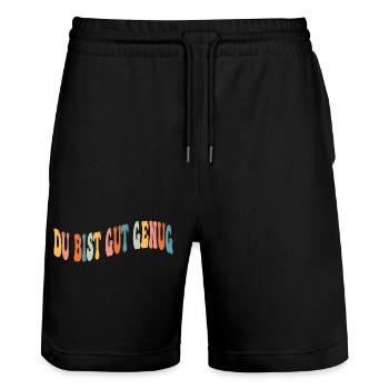 You're Good Enough - Colorful Typo - Stanley/Stella Trainer Unisex Organic Jogging Shorts - black - Front - Nik (191cm) & Marisol (170cm)