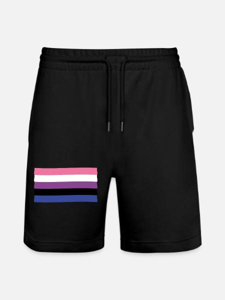 Genderfluid Pride Flag - Stanley/Stella Trainer Unisex Organic Jogging Shorts - black