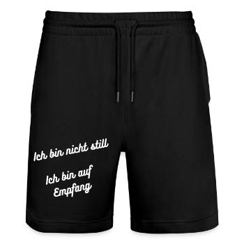 Heimatliebe Nord - Stanley/Stella Unisex Bio Joggingshorts Trainer  - Schwarz - Vorne - Nik (191cm) & Marisol (170cm)