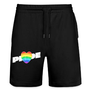 Cœur de la fierté - Rainbow Design - Short de jogging bio TRAINER Stanley/Stella unisexe - noir - Devant - Nik (191cm) & Marisol (170cm)