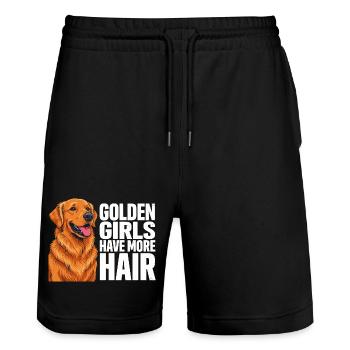Golden Girls Have More Hair Golden Retriever - Short de jogging bio TRAINER Stanley/Stella unisexe - noir - Devant - Nik (191cm) & Marisol (170cm)