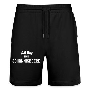 ICH BIN EINE JOHANNISBEERE Karneval Kostüm Beeren - Stanley/Stella Unisex Bio Joggingshorts Trainer  - Schwarz - Vorne - Nik (191cm) & Marisol (170cm)
