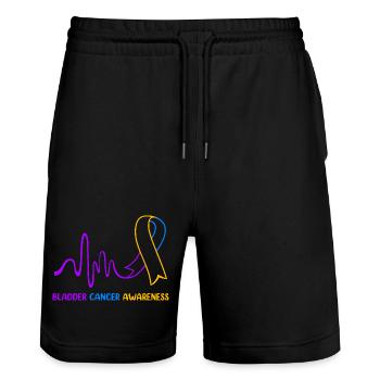 Blasenkrebs Krebs Blase - Stanley/Stella Unisex Bio Joggingshorts Trainer  - Schwarz - Vorne - Nik (191cm) & Marisol (170cm)