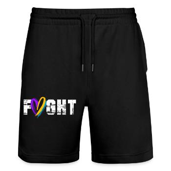 Bladder Cancer Cancer Bladder - Stanley/Stella Trainer Unisex Organic Jogging Shorts - black - Front - Nik (191cm) & Marisol (170cm)