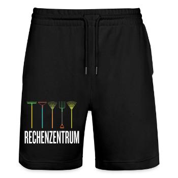 Leiter vom Rechenzentrum Gärtner Gärtnerin Garten - Stanley/Stella Unisex Bio Joggingshorts Trainer  - Schwarz - Vorne - Nik (191cm) & Marisol (170cm)