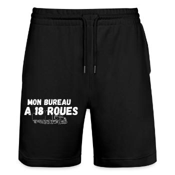 Mon Bureau A 18-Roues - Short de jogging bio TRAINER Stanley/Stella unisexe - noir - Devant - Nik (191cm) & Marisol (170cm)