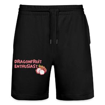 Drachenfrucht Enthusiast - Stanley/Stella Unisex Bio Joggingshorts Trainer  - Schwarz - Vorne - Nik (191cm) & Marisol (170cm)