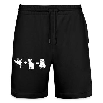 Funny Halloween Dog Ghost Halloween Dog - Stanley/Stella Unisex Bio Joggingshorts Trainer  - Schwarz - Vorne - Nik (191cm) & Marisol (170cm)