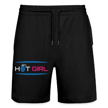 Heiße sexy Girl Power - Stanley/Stella Unisex Bio Joggingshorts Trainer  - Schwarz - Vorne - Nik (191cm) & Marisol (170cm)