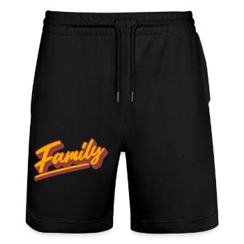 Famille - Short de jogging bio TRAINER Stanley/Stella unisexe - noir - Devant - Nik (191cm) & Marisol (170cm)