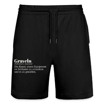 Graveln Definition - Stanley/Stella Unisex Bio Joggingshorts Trainer  - Schwarz - Vorne - Nik (191cm) & Marisol (170cm)