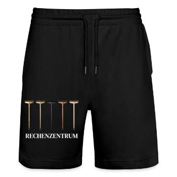 Leiter vom Rechenzentrum Gärtner Gärtnerin Garten - Stanley/Stella Unisex Bio Joggingshorts Trainer  - Schwarz - Vorne - Nik (191cm) & Marisol (170cm)