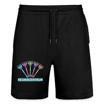 Leiter Vom Rechenzentrum Gartenarbeit Gärtner - Stanley/Stella Unisex Bio Joggingshorts Trainer  - Schwarz - Vorne - Nik (191cm) & Marisol (170cm)