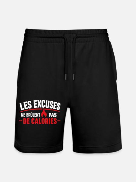Excuses Ne Brûlent Pas Calories - Short de jogging bio TRAINER Stanley/Stella unisexe - noir