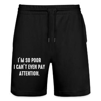 Lustige, sarkastische Sarkasmus, College University School - Stanley/Stella Unisex Bio Joggingshorts Trainer  - Schwarz - Vorne - Nik (191cm) & Marisol (170cm)