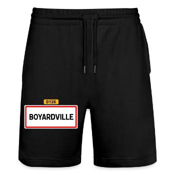 Boyardville D126 - Short de jogging bio TRAINER Stanley/Stella unisexe - noir - Devant - Nik (191cm) & Marisol (170cm)