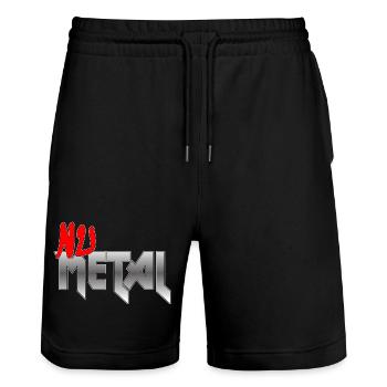 Nu Metal Red Fan Edition - Stanley/Stella Unisex Bio Joggingshorts Trainer  - Schwarz - Vorne - Nik (191cm) & Marisol (170cm)