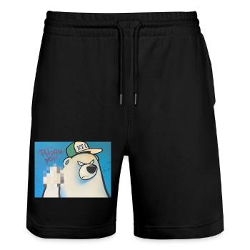 Du versiegelst - Stanley/Stella Unisex Bio Joggingshorts Trainer  - Schwarz - Vorne - Nik (191cm) & Marisol (170cm)