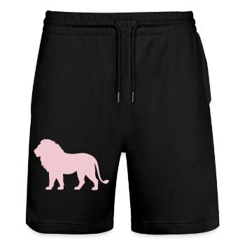 Pastell LöwenSilhouette - Stanley/Stella Unisex Bio Joggingshorts Trainer  - Schwarz - Vorne - Nik (191cm) & Marisol (170cm)