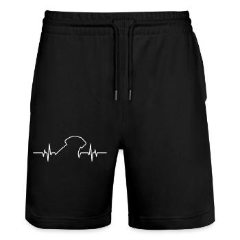 Labrador Retriever Herzschlag-Hundeliebhaber-Geschenk - Stanley/Stella Unisex Bio Joggingshorts Trainer  - Schwarz - Vorne - Nik (191cm) & Marisol (170cm)