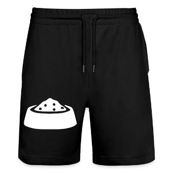Napf Haustiere Geschenk - Stanley/Stella Unisex Bio Joggingshorts Trainer  - Schwarz - Vorne - Nik (191cm) & Marisol (170cm)