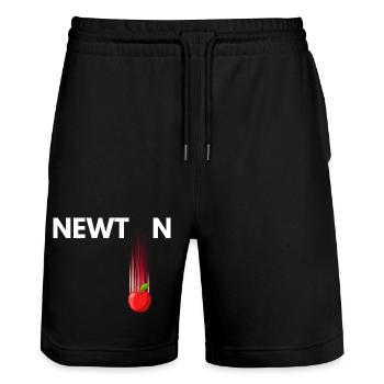 Crimson Apple Burst - Stanley/Stella Trainer Unisex Organic Jogging Shorts - black - Front - Nik (191cm) & Marisol (170cm)