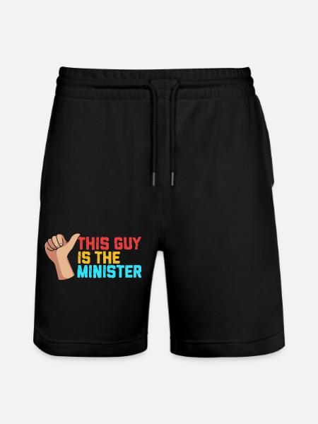 Pfarrer - Stanley/Stella Unisex Bio Joggingshorts Trainer - Schwarz