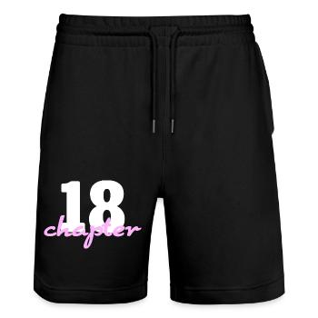 Chapter 18 - 18. Geburtstag Poster & Design - Stanley/Stella Unisex Bio Joggingshorts Trainer  - Schwarz - Vorne - Nik (191cm) & Marisol (170cm)