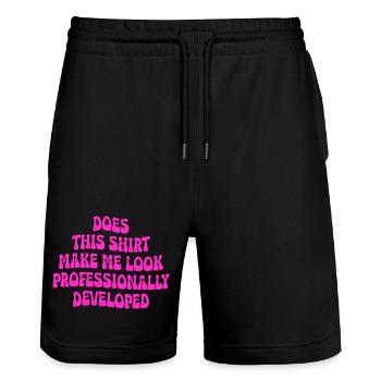 Professionell entwickelt - Stanley/Stella Unisex Bio Joggingshorts Trainer  - Schwarz - Vorne - Nik (191cm) & Marisol (170cm)