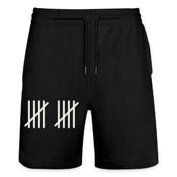 10 coups - Short de jogging bio TRAINER Stanley/Stella unisexe - noir - Devant - Nik (191cm) & Marisol (170cm)