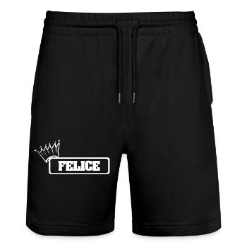 Kroenchen Felice - Stanley/Stella Unisex Bio Joggingshorts Trainer  - Schwarz - Vorne - Nik (191cm) & Marisol (170cm)